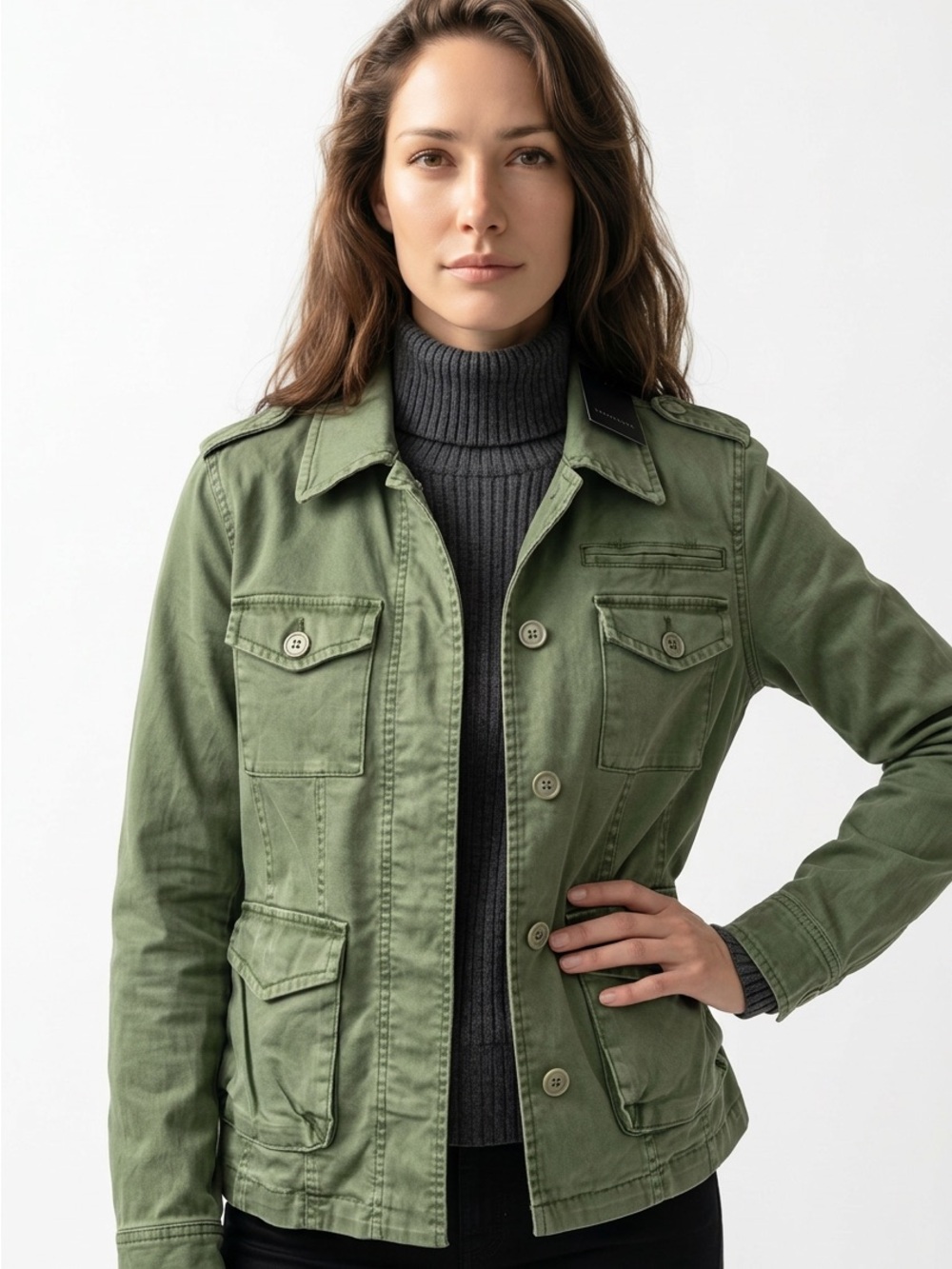 |•SANCTUARY•| Hunter Green Military Style Jacket Size Small